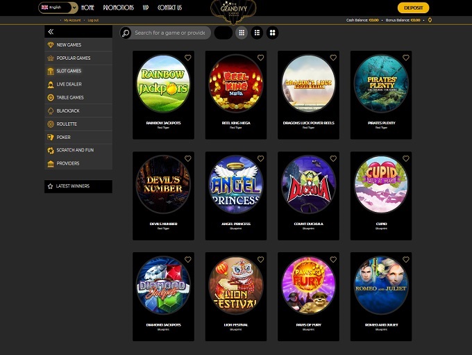 The Grand Ivy casino official website