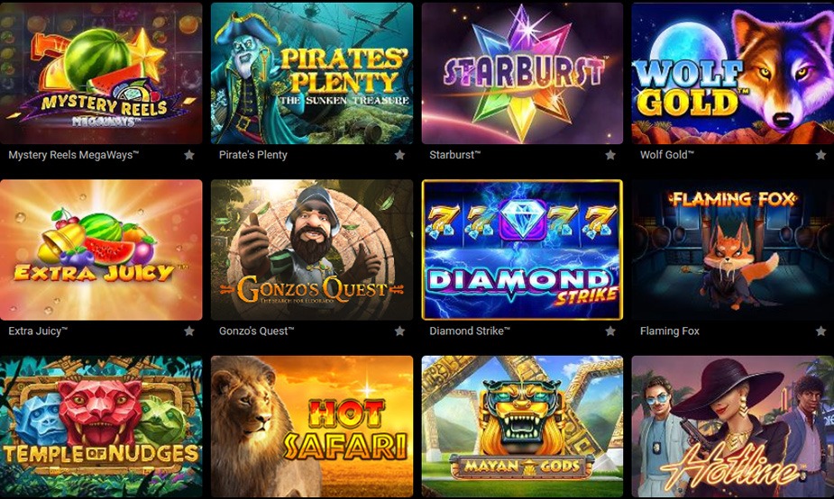 Katalog över onlinekasinospel Foxy Games