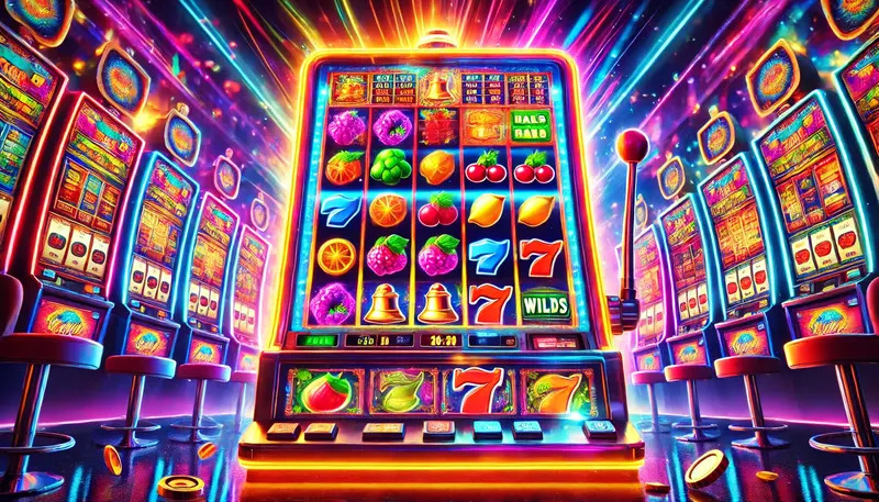 Colorful slot machine gameplay